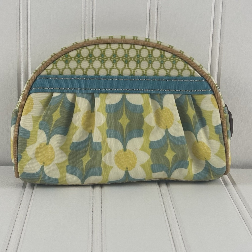 Fossil Small Dome Cosmetic Bag Travel Pouch Floral Multicolor, Coordinating Trim